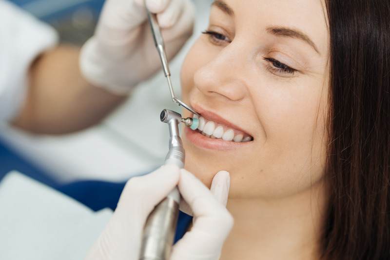 Patient getting dental fillings